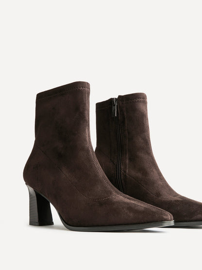 Blaze Brown Sock Heeled Ankle Boots