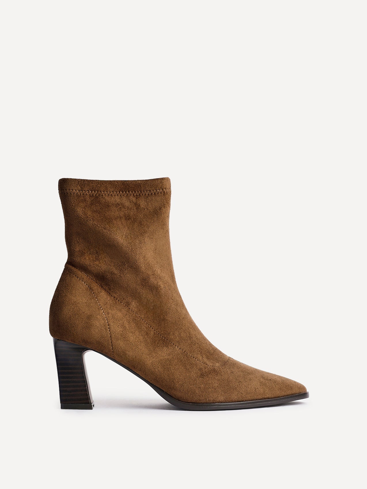 Blaze Tan Sock Heeled Ankle Boots