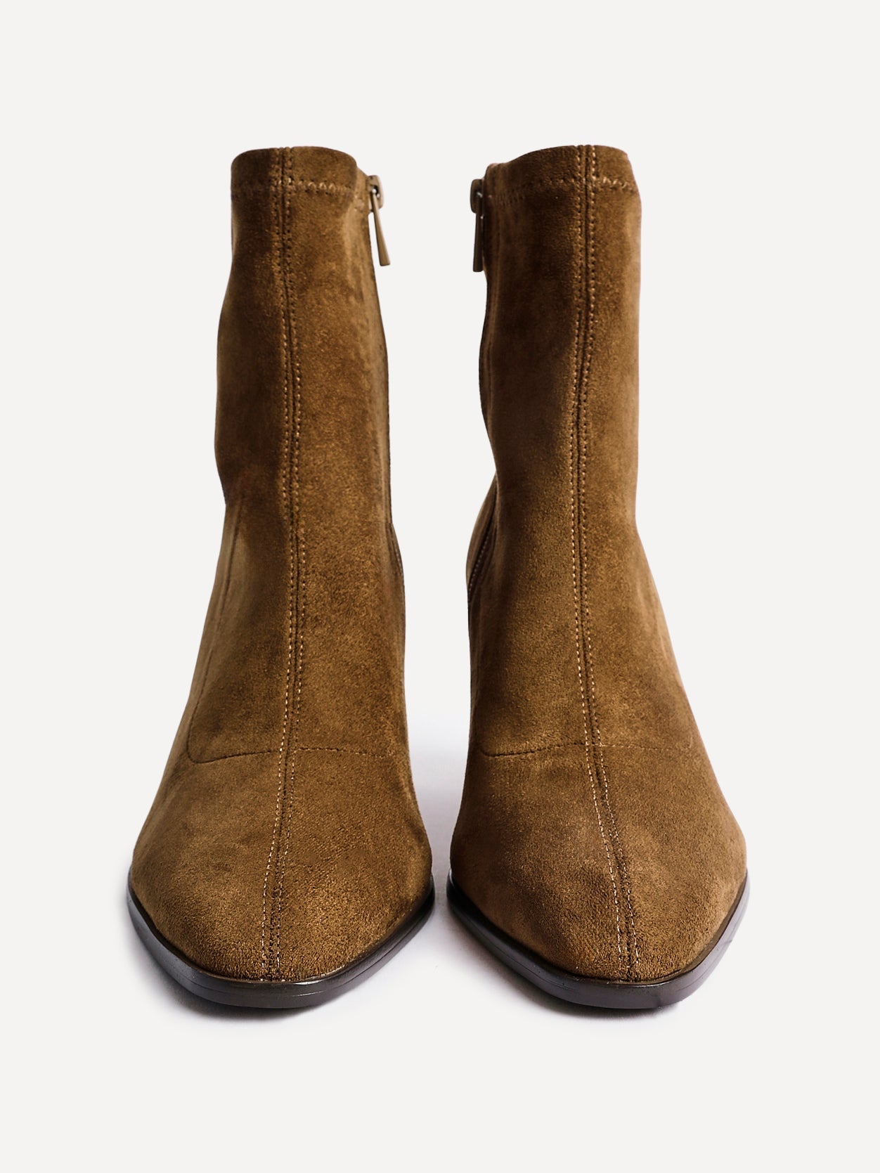 Blaze Tan Sock Heeled Ankle Boots