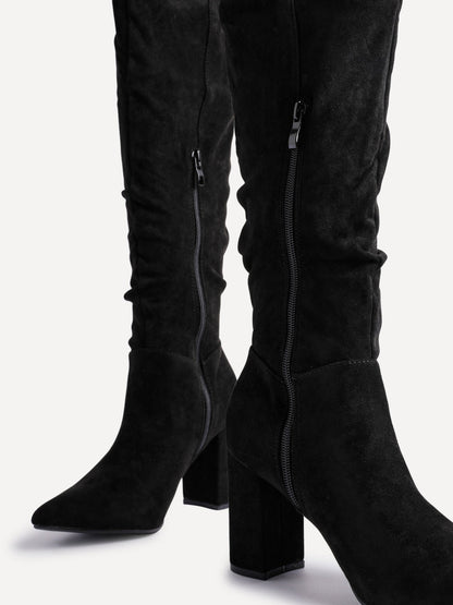 Bonnie Black Long Heeled Boots