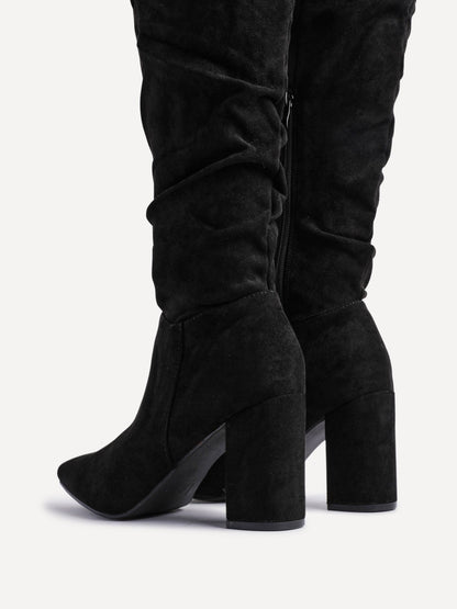 Bonnie Black Long Heeled Boots