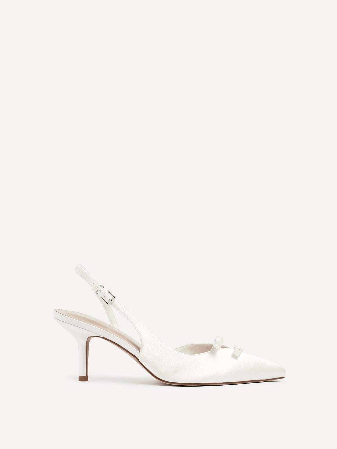 Bound Bridal Ivory Satin Bow Heels