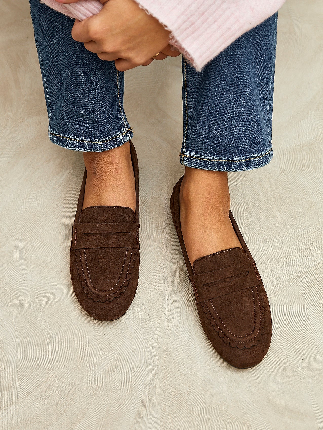 Bree Brown Suede Leather Penny Loafer