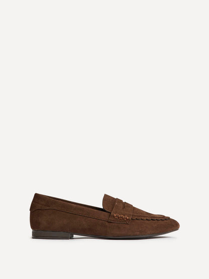 Bree Brown Suede Leather Penny Loafer