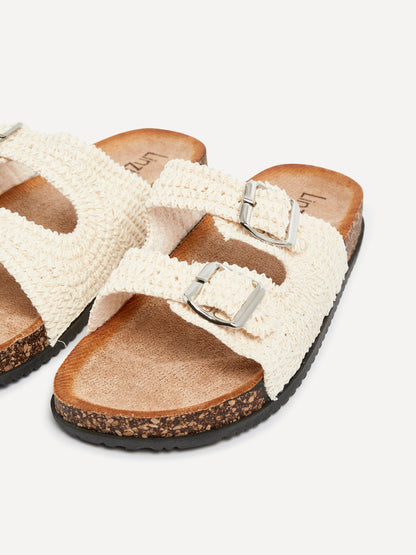Brianna Beige Flat Sandals