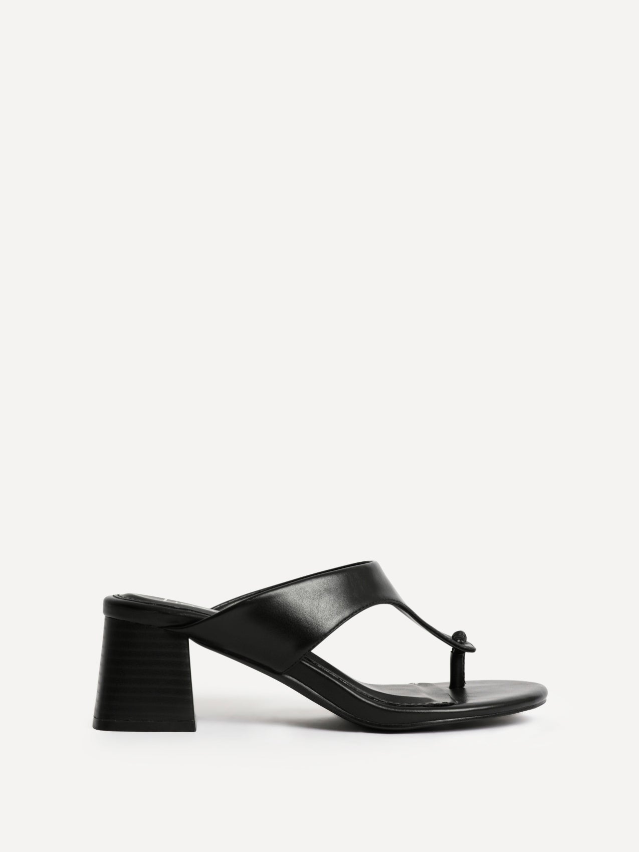 Briar Black Toe Post Mule Heels