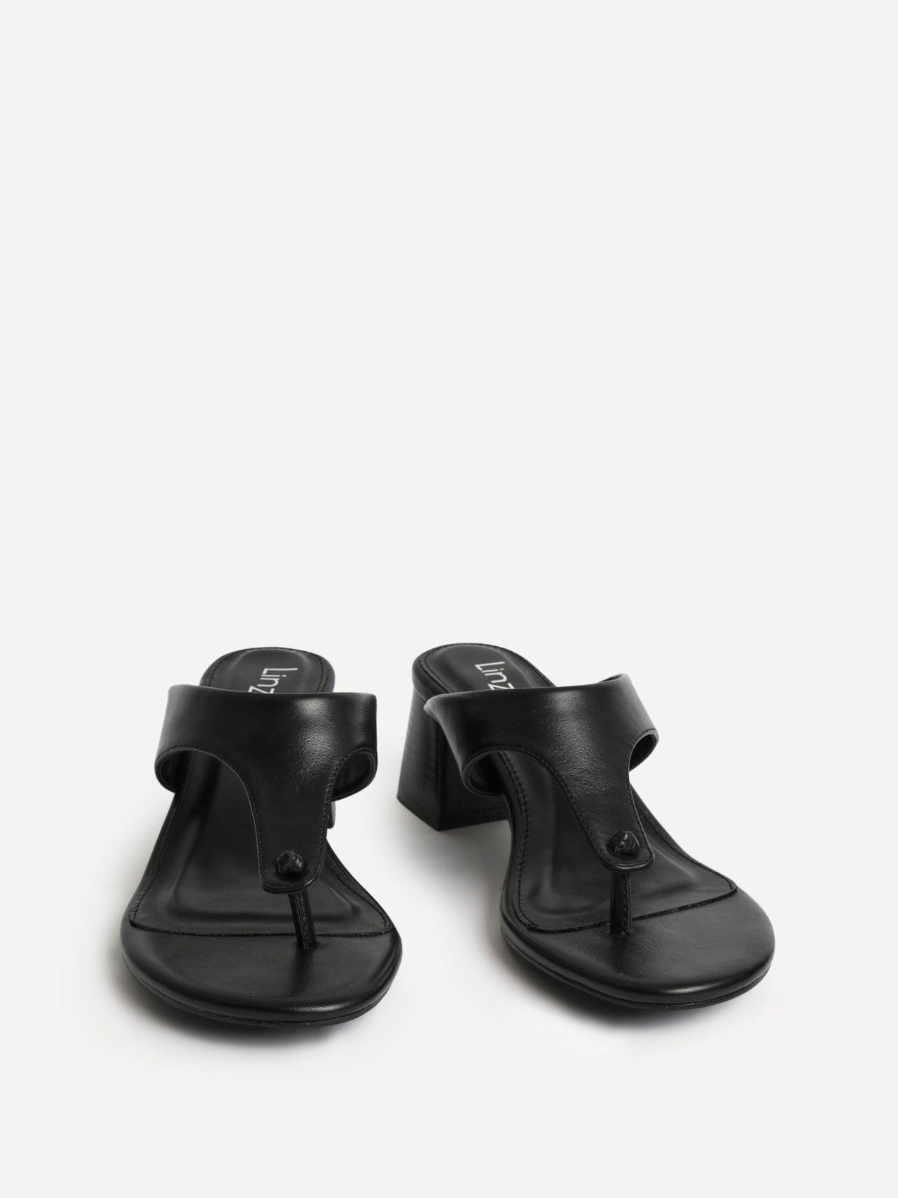 Briar Black Toe Post Mule Heels