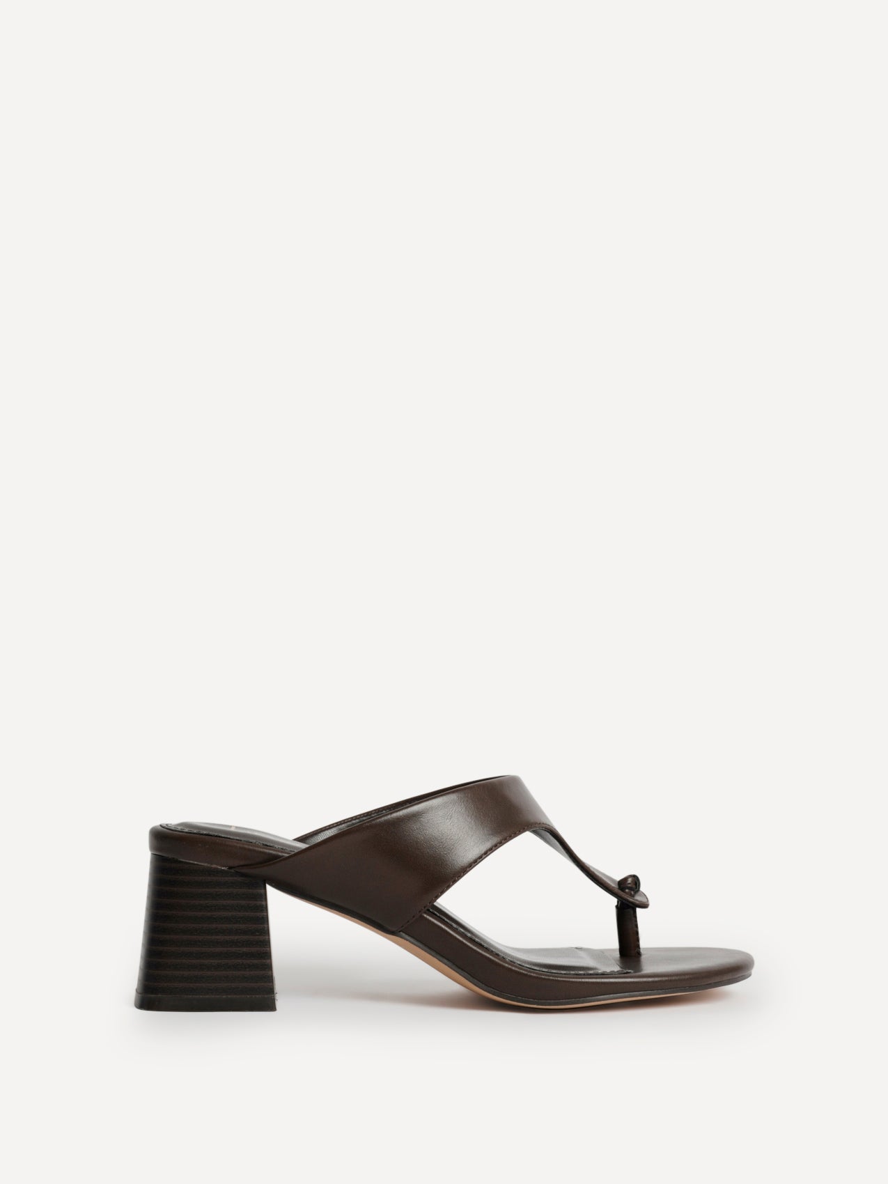 Briar Brown Toe Post Mule Heels