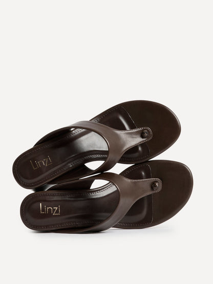 Briar Brown Toe Post Mule Heels