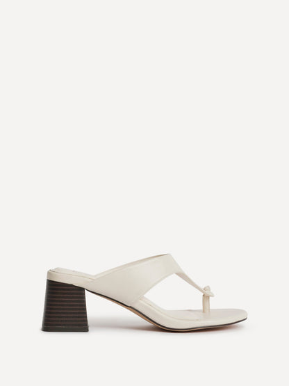Briar Ivory Toe Post Mule Heels