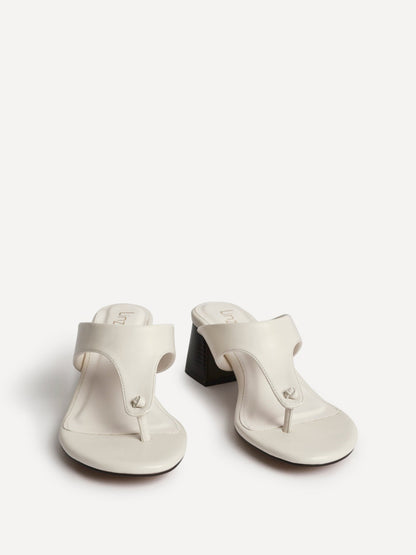 Briar Ivory Toe Post Mule Heels