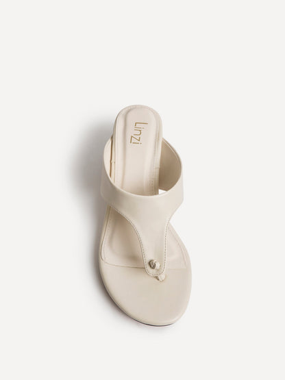 Briar Ivory Toe Post Mule Heels