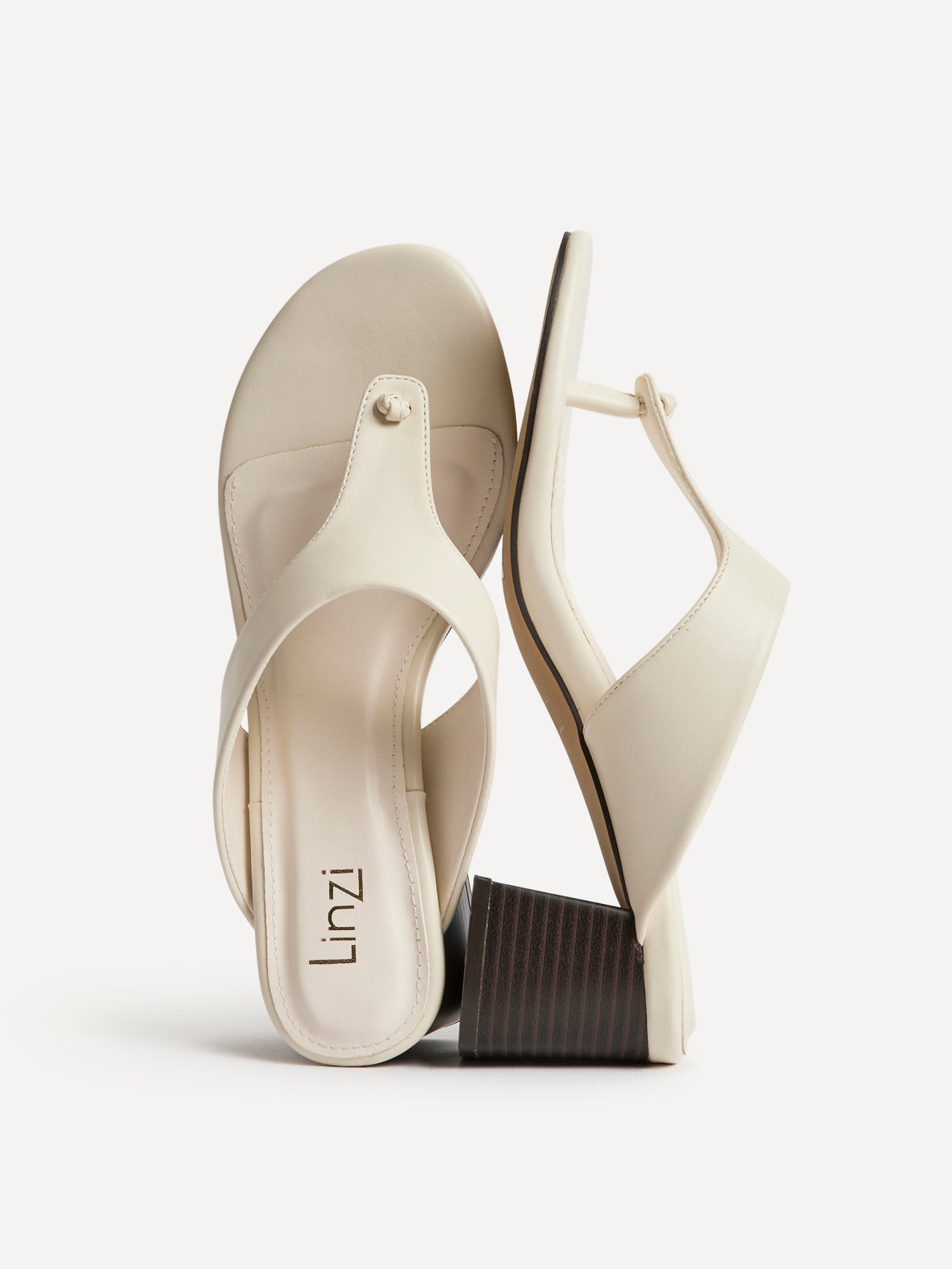 Briar Ivory Toe Post Mule Heels