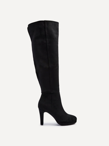Brielle Black Long Heeled Boots