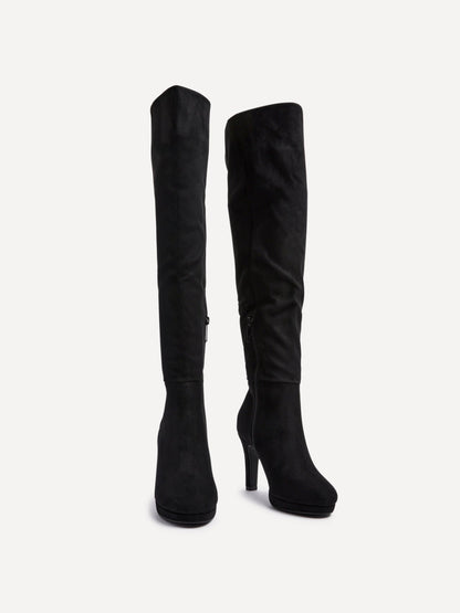 Brielle Black Long Heeled Boots