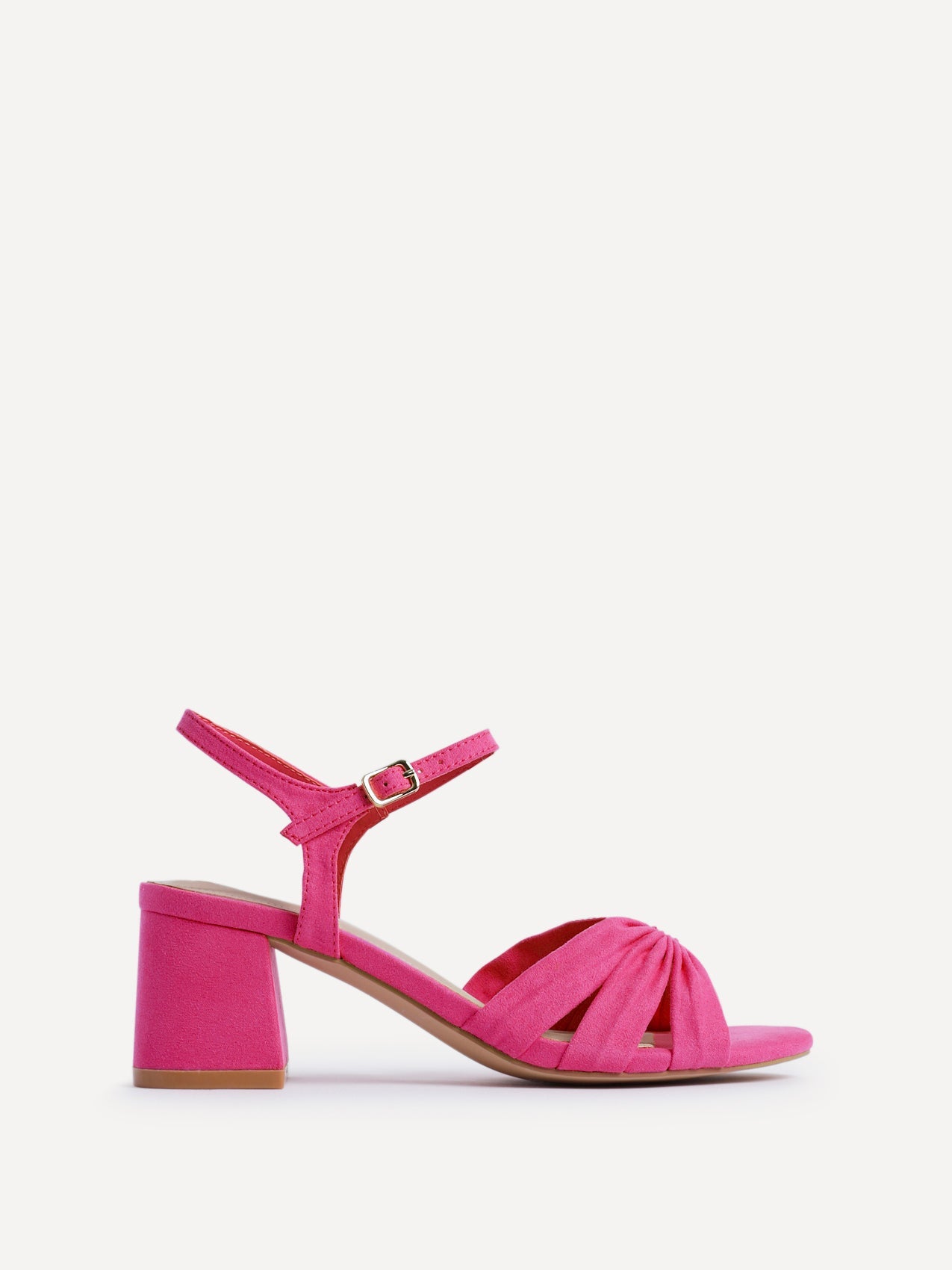 Broadway Pink Faux Suede Heeled Sandals