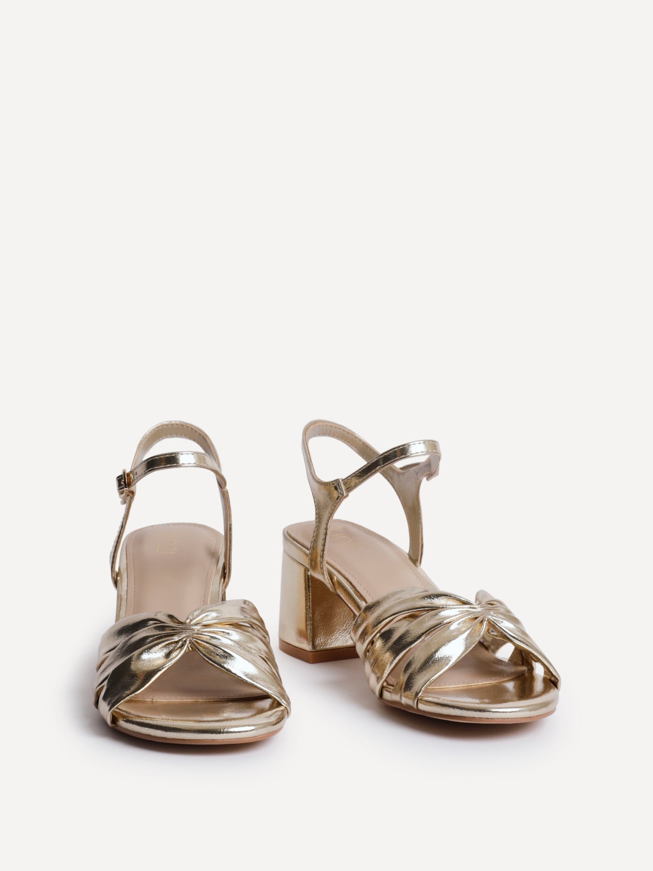 Broadway Gold Faux Leather Heeled Sandals