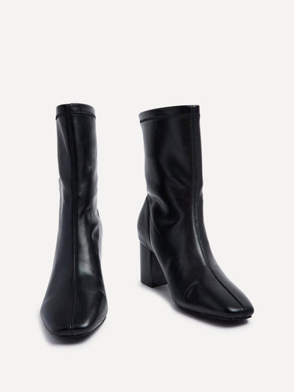 Bronx Black Block Heeled Boots
