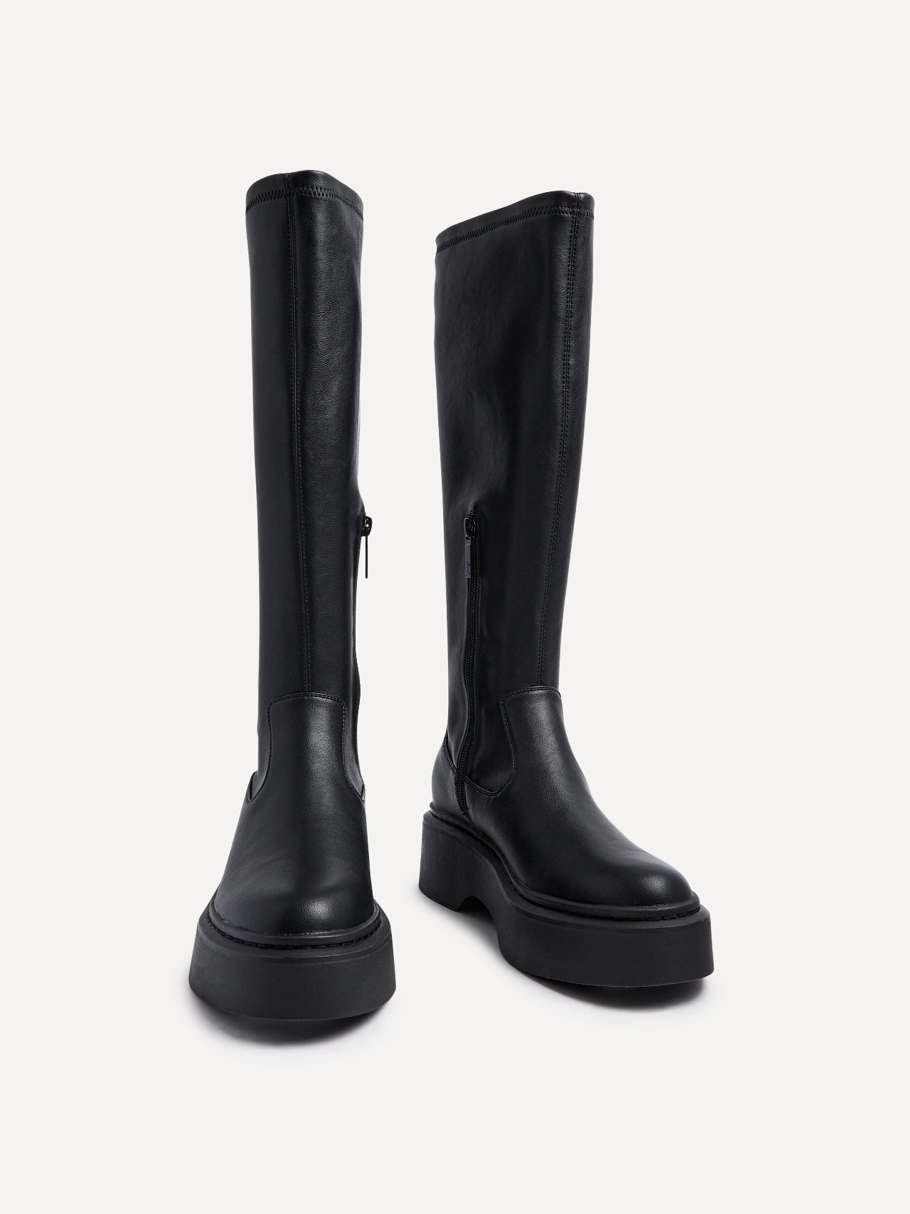 Bruna Black Long Stretch Boots