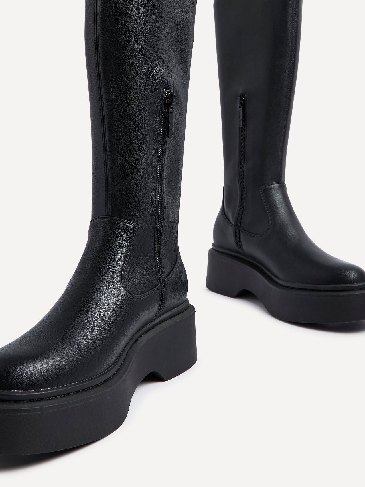 Bruna Black Long Stretch Boots
