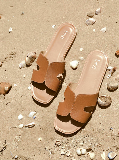 Petra Tan Link Flat Sandals