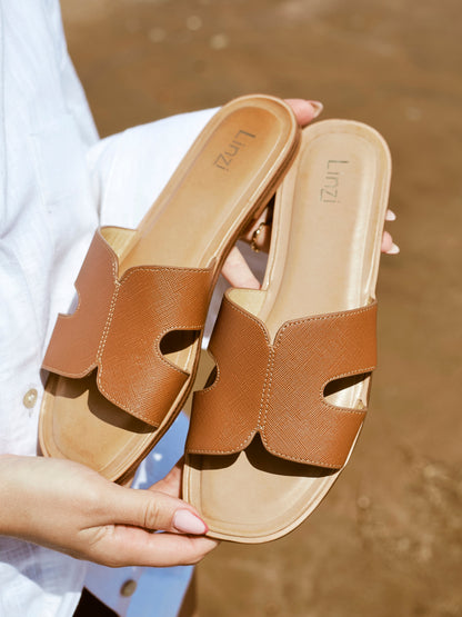 Petra Tan Link Flat Sandals
