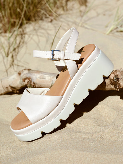Nyla Nude Platform Cleated Sandals