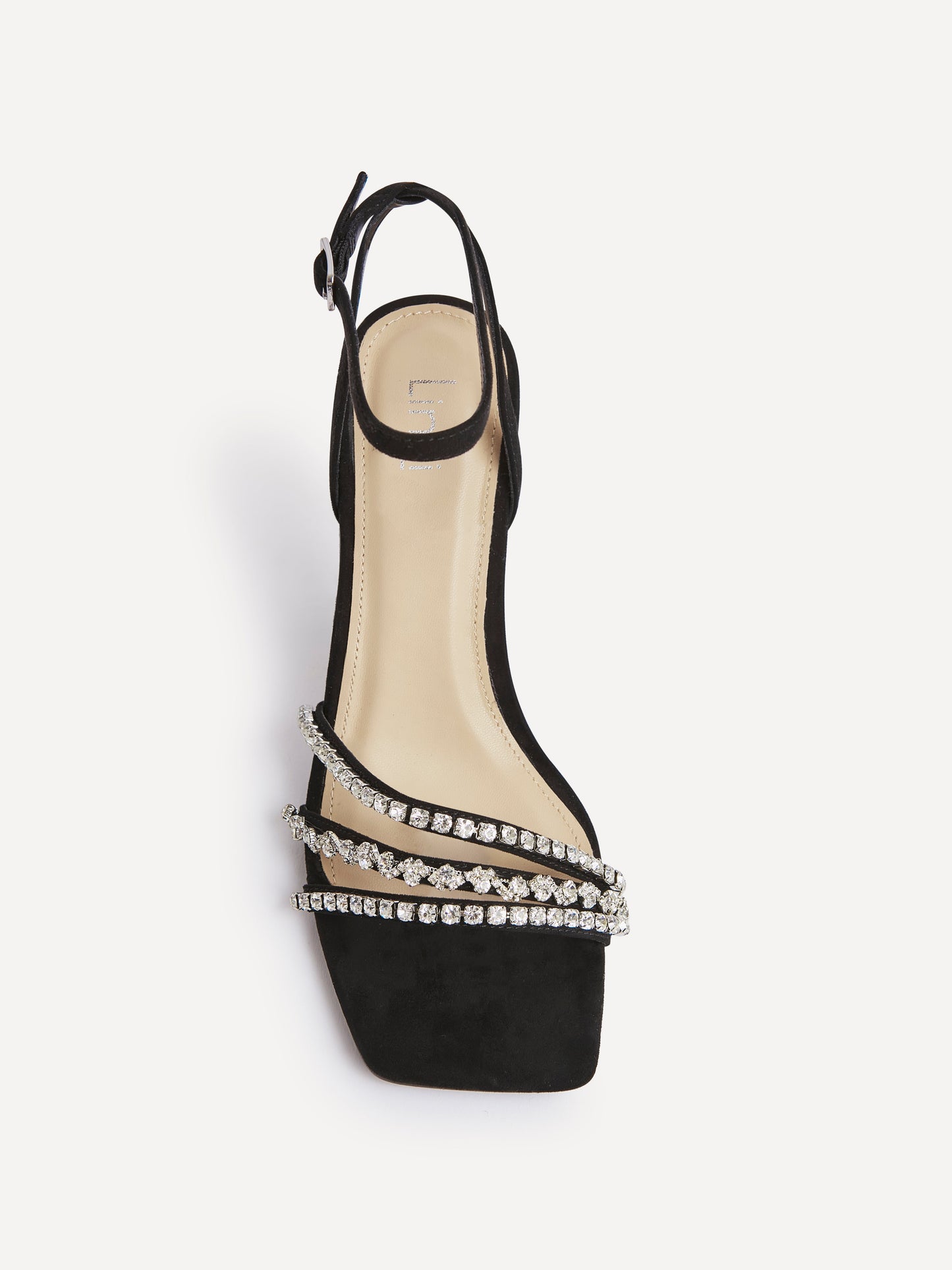 Bling Black Strappy Diamante Heels