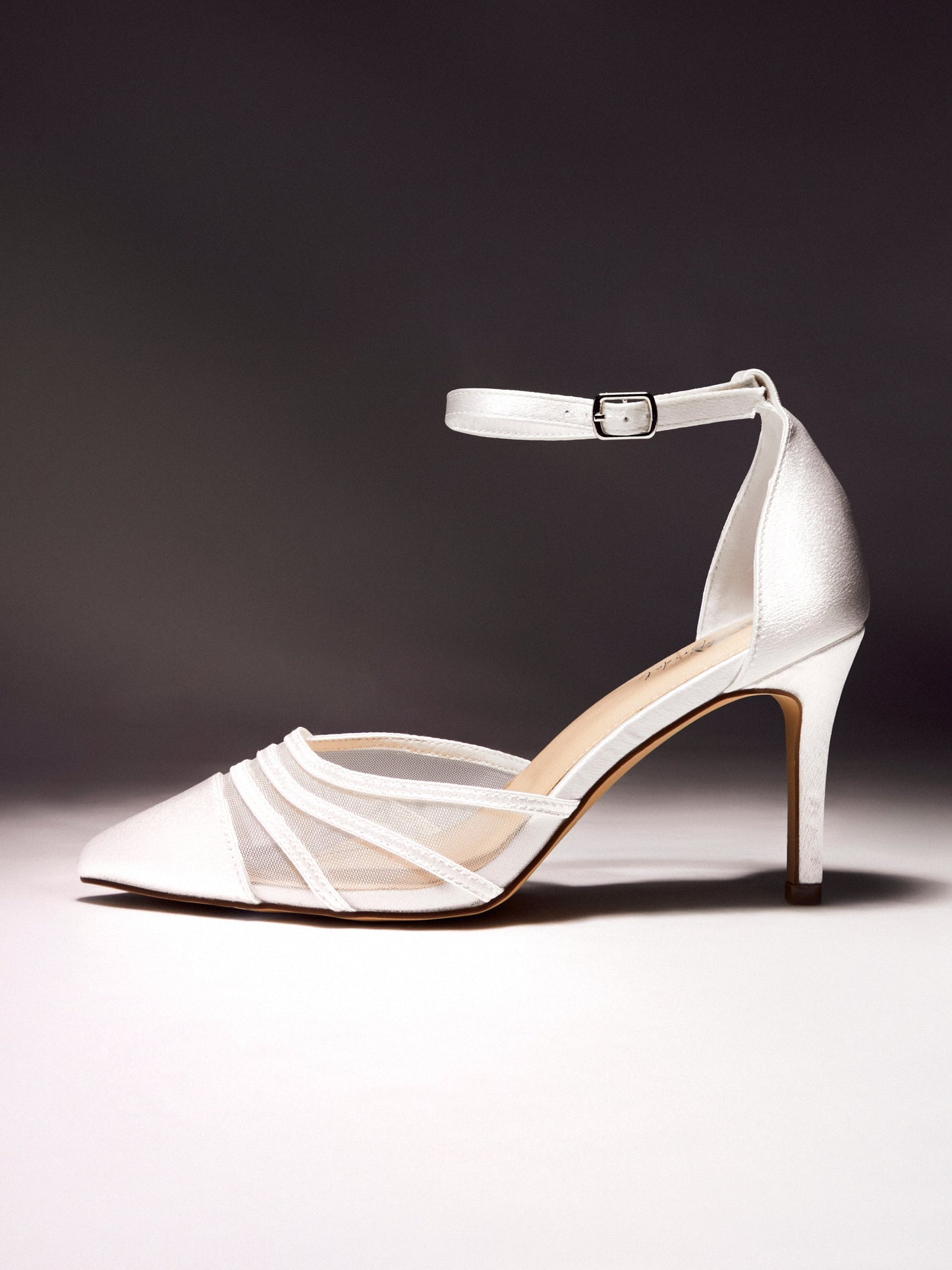 Tianey Wide Fit Bridal Ivory Mesh Court Heels