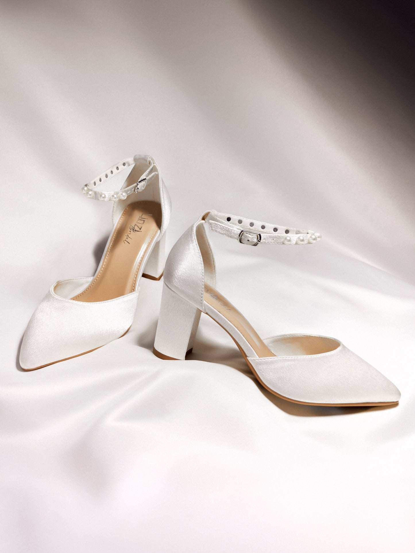 Elowen Wide Fit Bridal Satin Court Heels