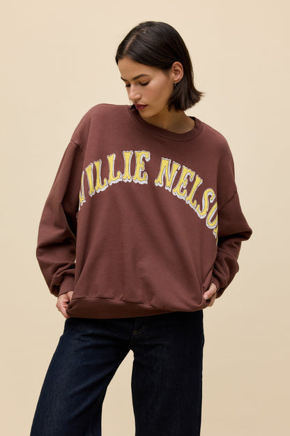 willie nelson in austin oversized crew sweatshirt