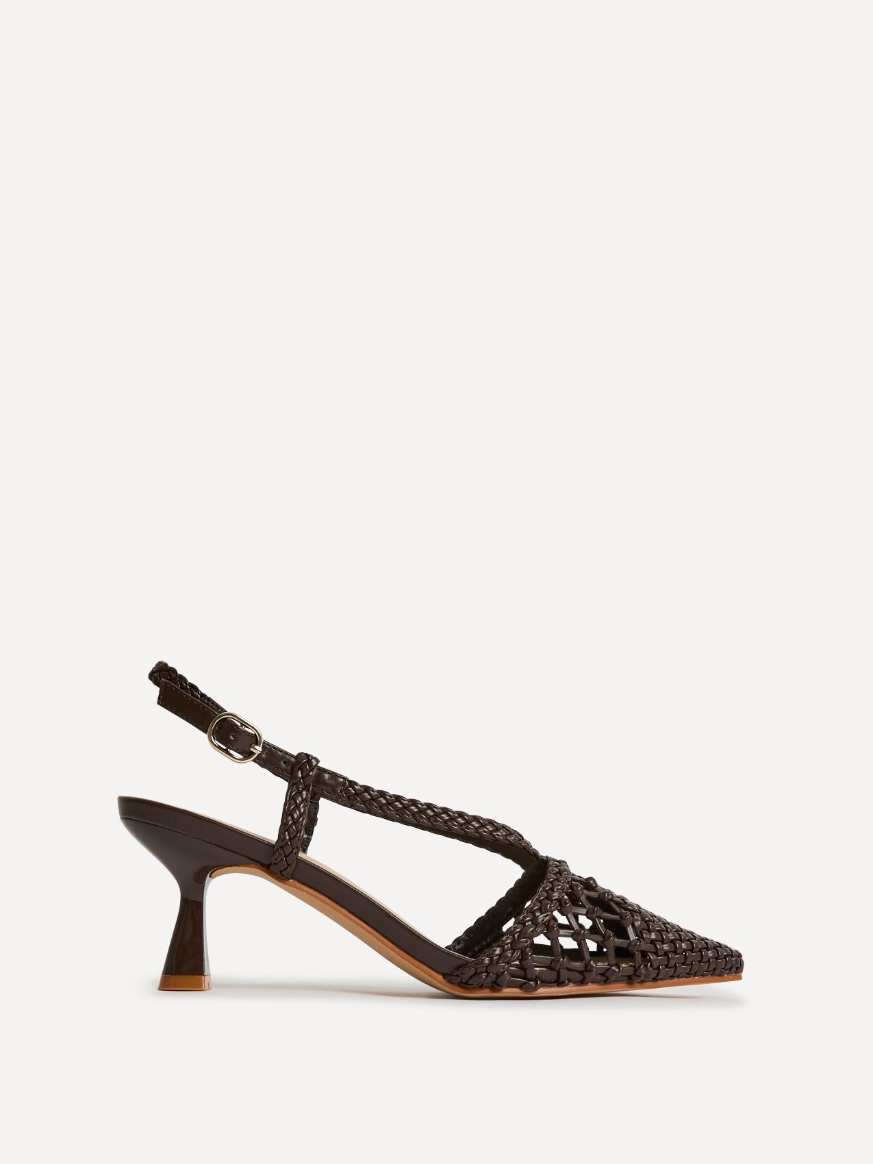 Cadence Brown Handwoven Court Heels