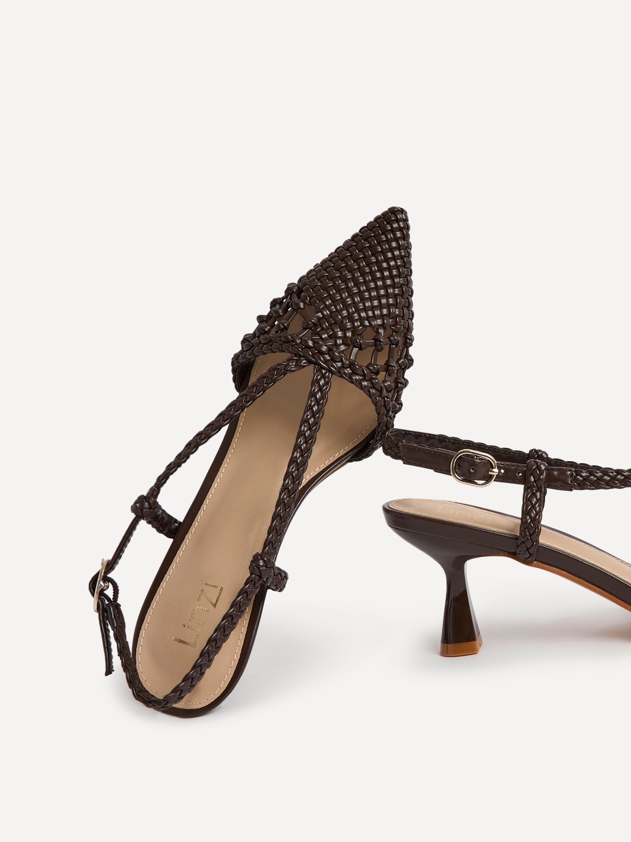 Cadence Brown Handwoven Court Heels