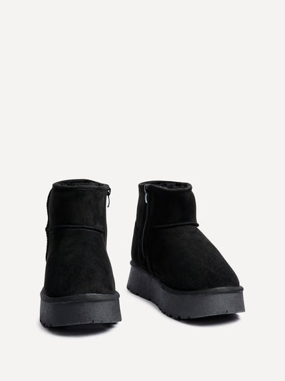 Cammie Black Platform Ankle Boots