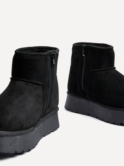 Cammie Black Platform Ankle Boots