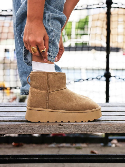 Cammie Chestnut Platform Ankle Boots