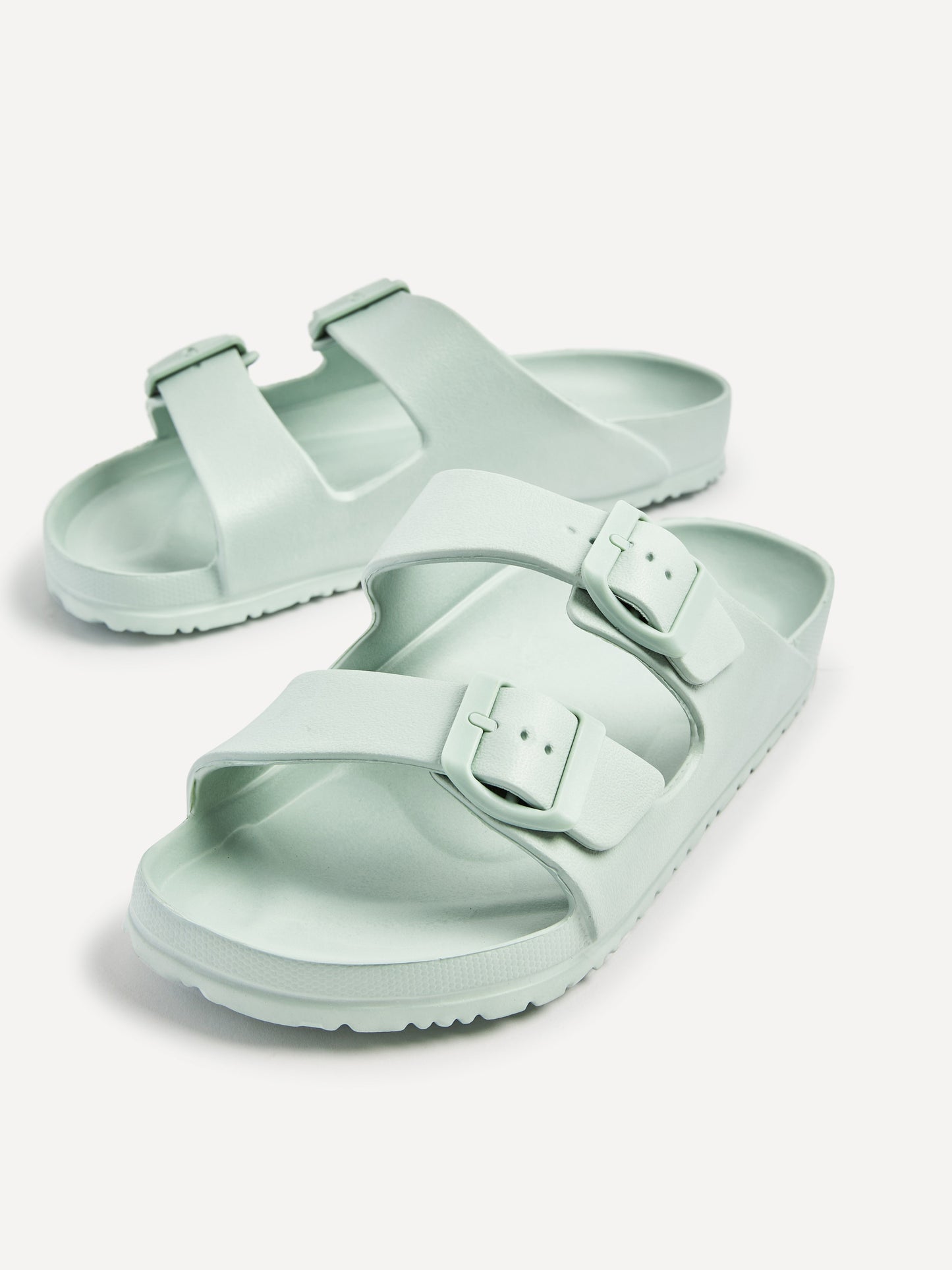 Candice Mint Slip On Slider Sandals