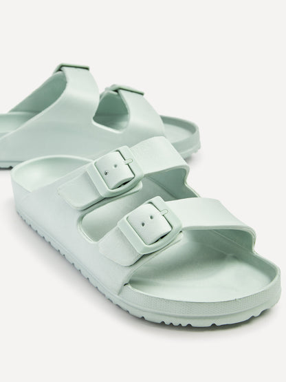 Candice Mint Slip On Slider Sandals