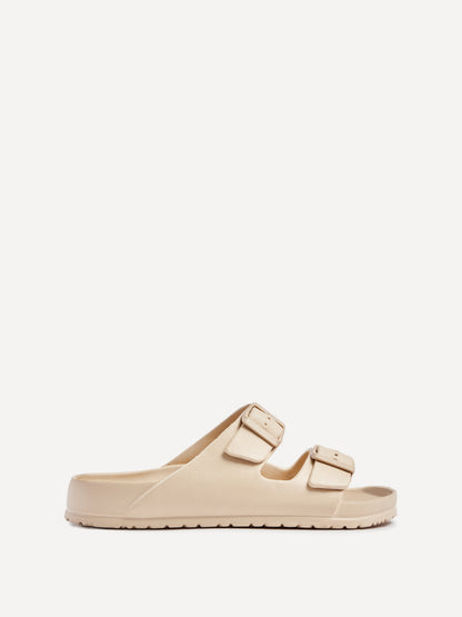 Candice Nude Slip On Slider Sandals
