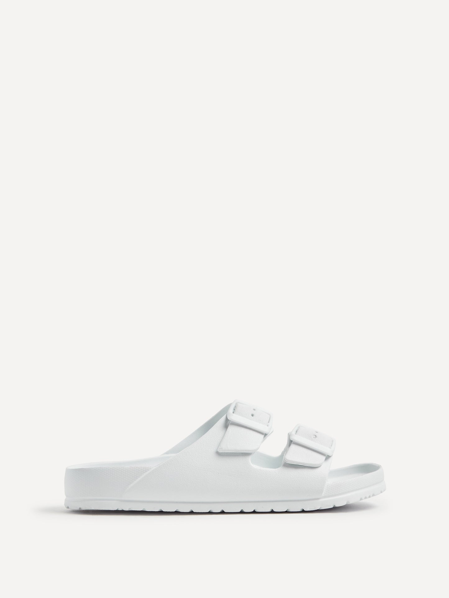 Candice White Slip On Slider Sandals
