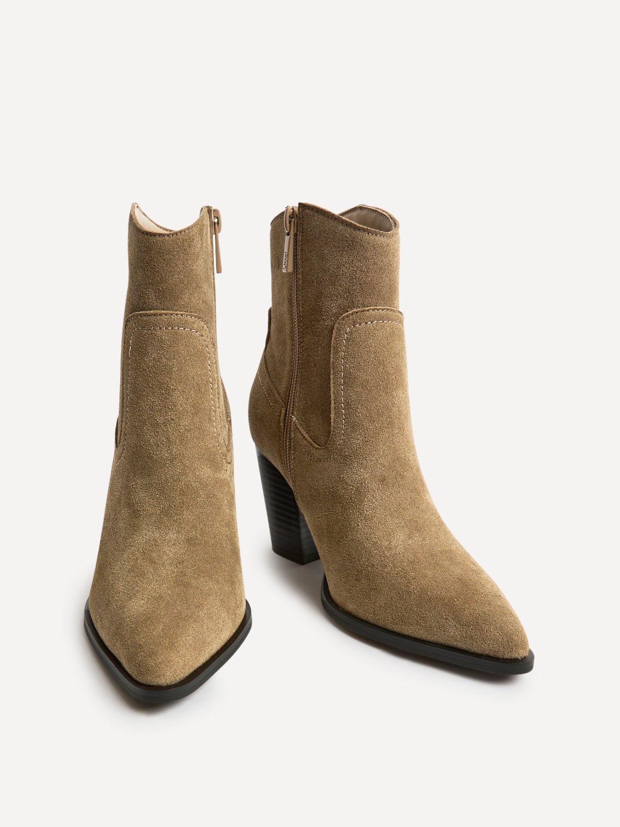 Canyon Sand Suede Leather Cowboy Ankle Boots