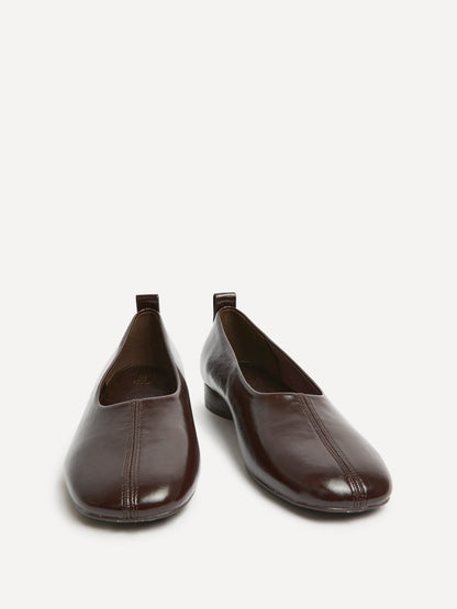 Capsule Brown Faux Leather Ballet Flats