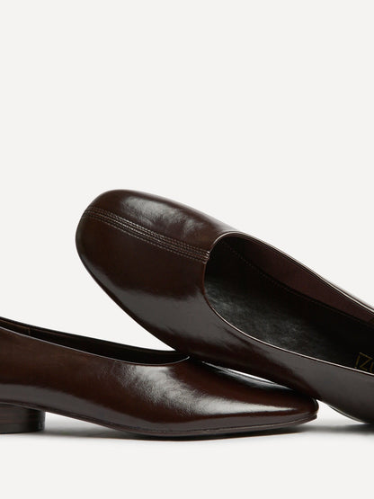 Capsule Brown Faux Leather Ballet Flats