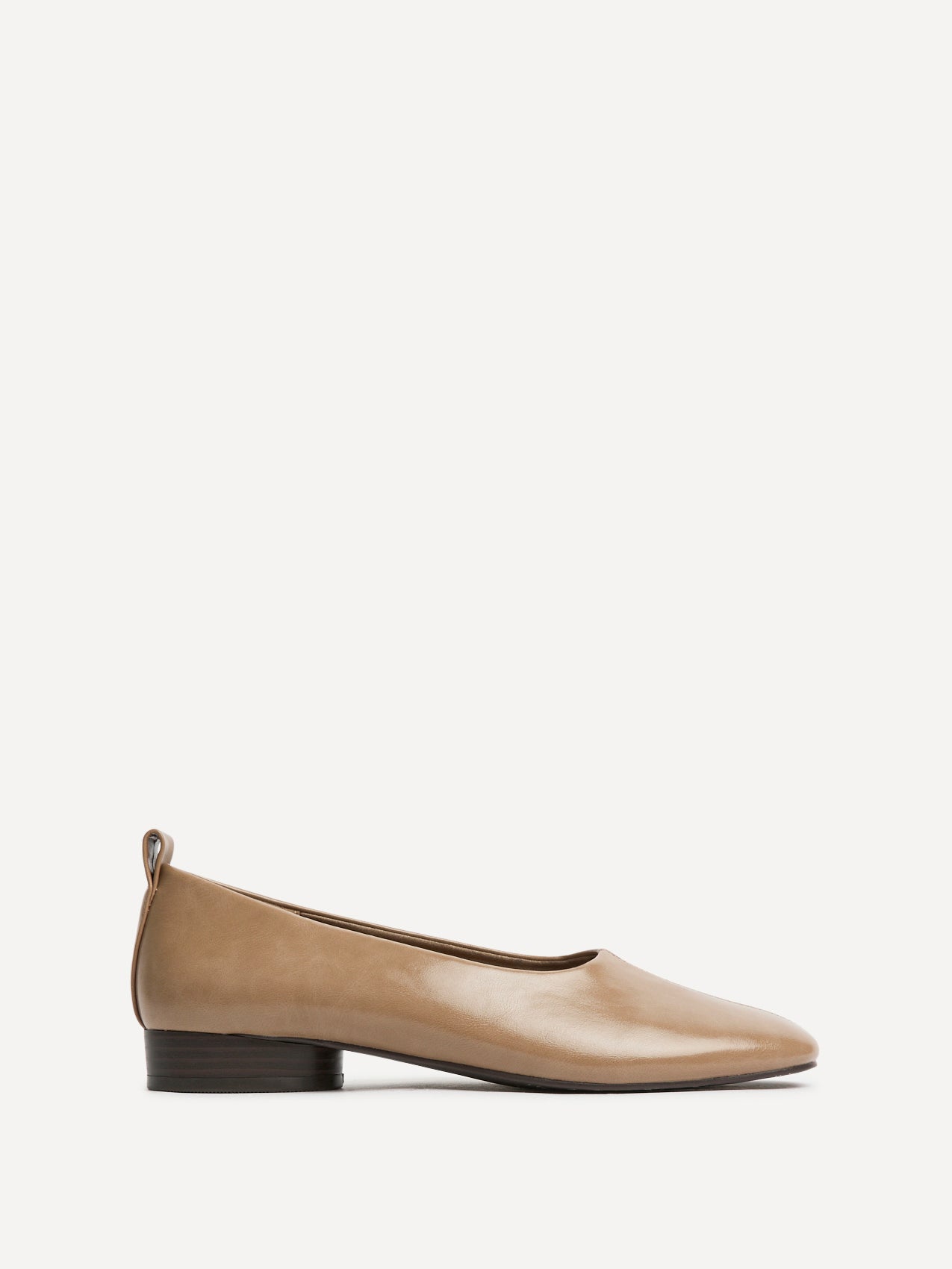 Capsule Camel Faux Leather Ballet Flats