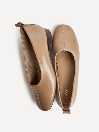 Capsule Camel Faux Leather Ballet Flats