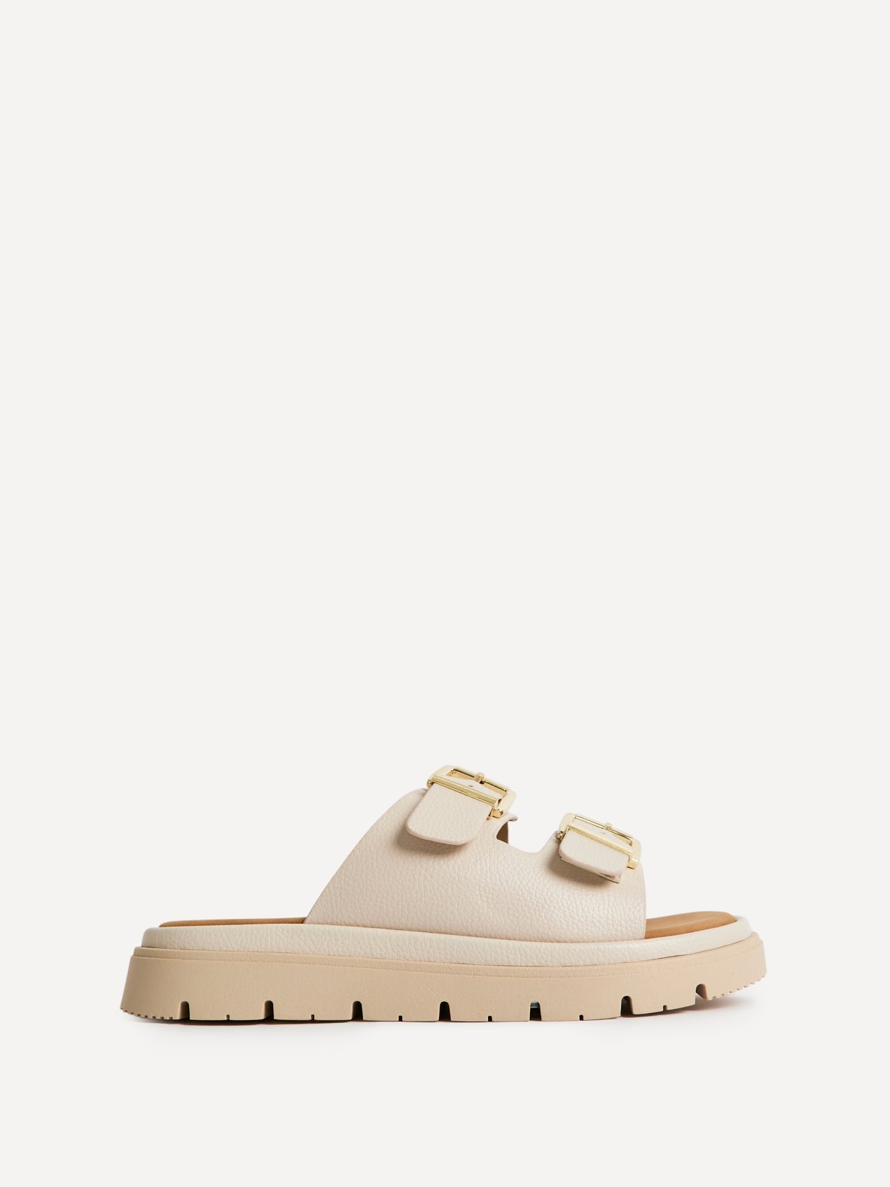 Capture Nude Double Buckle Flat Sandals