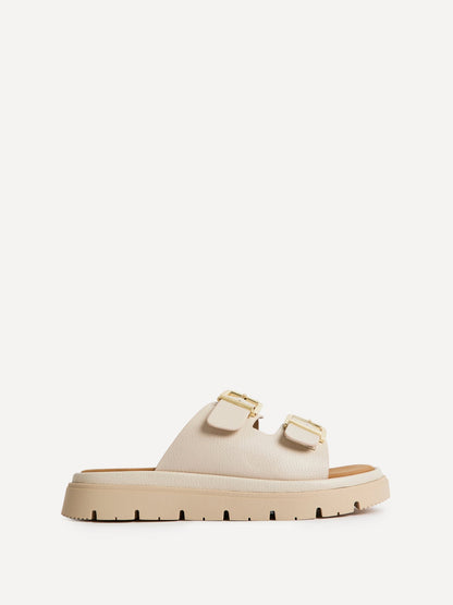 Capture Nude Double Buckle Flat Sandals