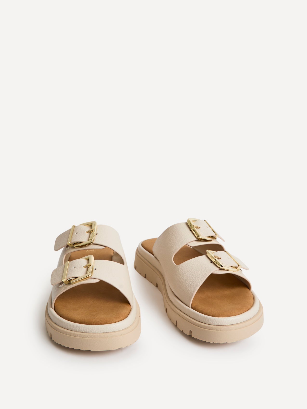 Capture Nude Double Buckle Flat Sandals