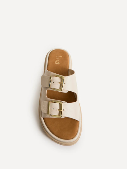 Capture Nude Double Buckle Flat Sandals