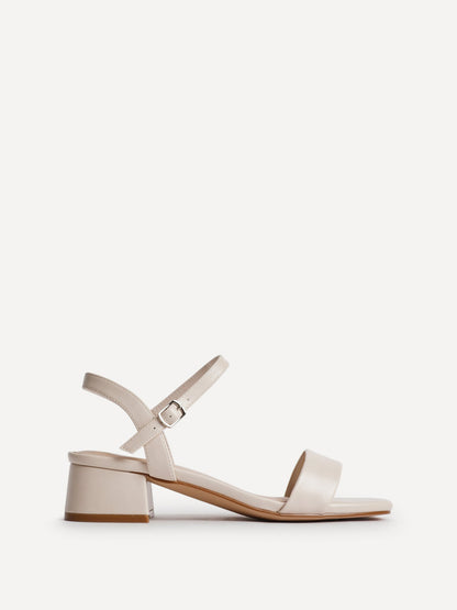Carlie Wide Fit Nude Faux Leather Low Heels
